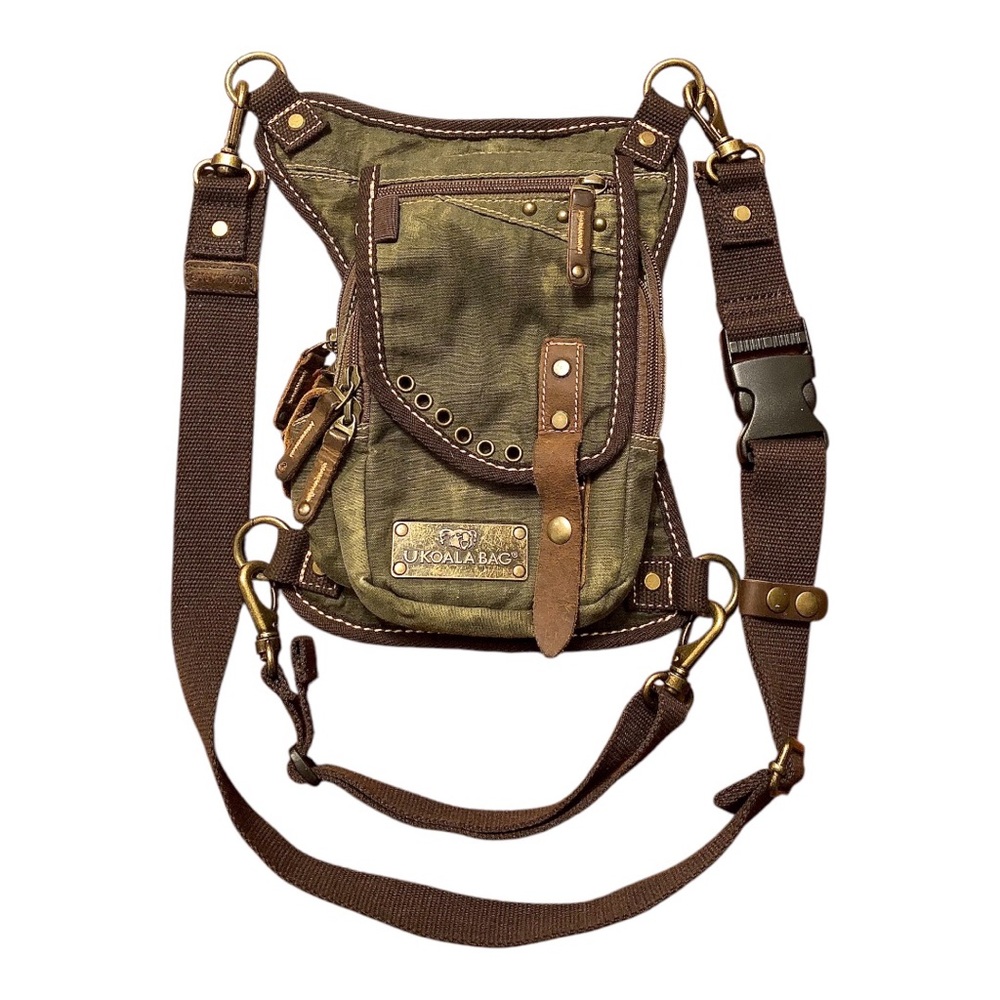 Ukoala bag vintage green festival steampunk carry conceal urban utility sling
